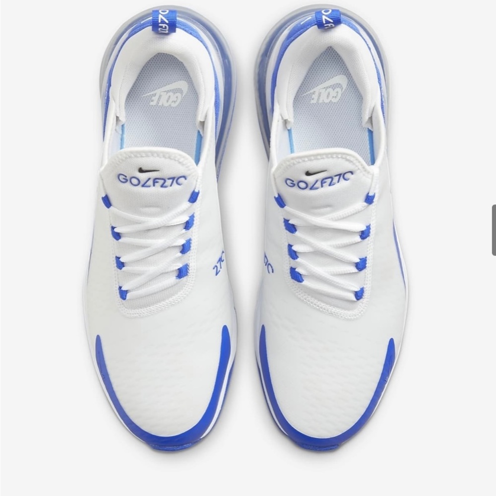 Nike Golf Air Max 270 G Tour Shoes White Blue (Duke Kentucky)